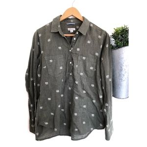 Merona GreenElephantPattern Shirt